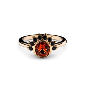 Citrine and black diamond engagement ring | divine elements
