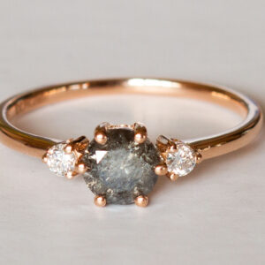 Salt and Pepper diamond engagement ring