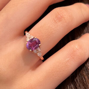 Luna Alexandrite and Moissanite Ring
