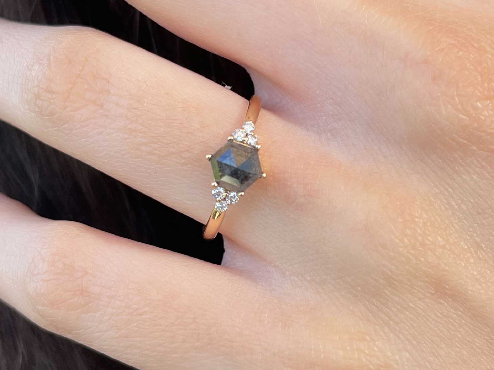 Savia SP Diamond Hexagon Ring