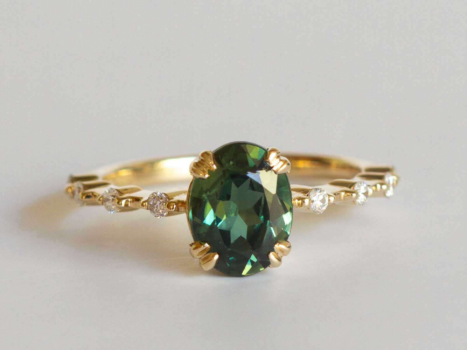 Austtalian Parti Sapphire Engagement Ring